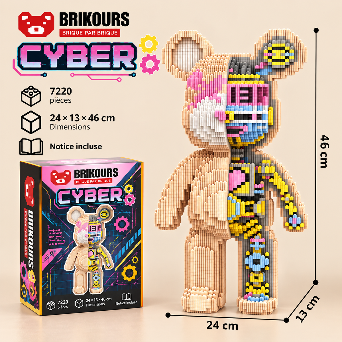 Ours géant à construire – 5 000+ briques | Brikours